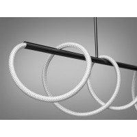 Нова, високоякісна підвісна лед люстра для зали "Роплайт", 48W, чорна Diasha 9752-L1500BHR