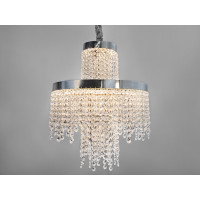 Кришталева люстра LED 376 золотиста з двома рівнями підвісок Diasha 376-400CH