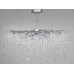 Підвісна кришталева люстра Глициния хром витягнута форма 10 ламп E14 тросові підвіси Diasha 1607-L900x400CH