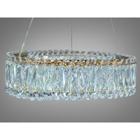 Світлодіодна підвісна люстра 505 L800x350CH хром кришталь 40 Вт Diasha 7930/430x300S-gold