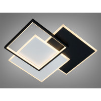 Світлодіодна люстра Z212 чорний білий 50 Вт три квадрати Diasha Z212-3BLACK