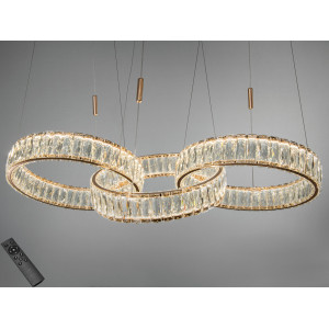 Люстра підвісна LED Diasha хром 3 кільця 140 Вт Diasha 523/400x3G