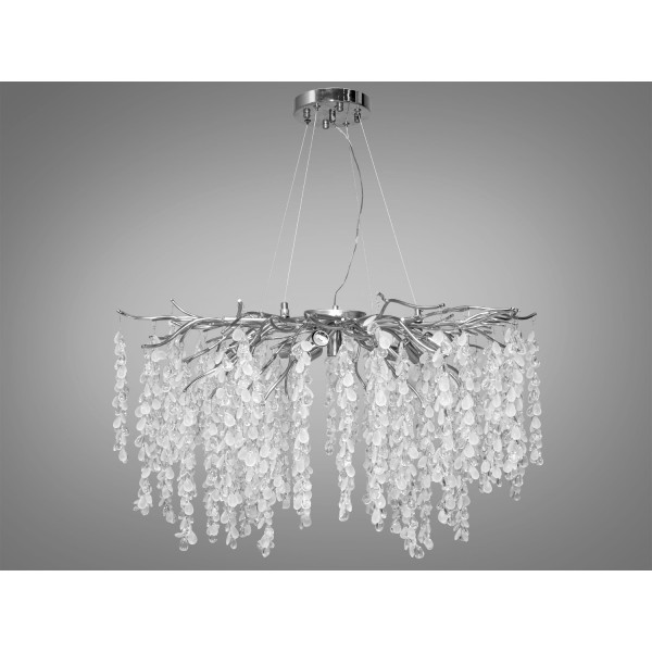 Унікальна підвісна кришталева люстра з алюмінію "Гліцинія", 10 ламп Diasha 603-800CH