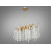 Підвісна кришталева люстра Гліцинія золото 10 ламп витягнута форма E14 Diasha 603-L900GD