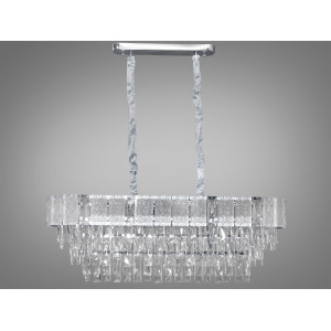 Ексклюзивна підвісна кришталева люстра овальної форми, 10 ламп, хром Diasha 327-850x300CH