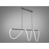 Шланг лінійна підвісна люстра лед в офіс з серії "Роуплайт", 32W, хром Diasha 9752-L1200CH