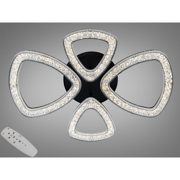 Стельова LED люстра Diasha чорна 53W пульт Diasha 6633/2+2BK