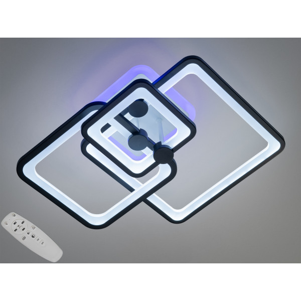 Стельова світлодіодна люстра з пультом, димером, підсвіткою, 70W, біла Diasha 8208/3BKLED3colordimmer