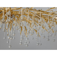 Кришталева красива алюмінієва люстра витягнутої форми,18 ламп, золото Diasha 607-L1800GD