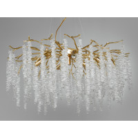 Підвісна люстра Гліцинія золото кришталь 10 ламп E14 Diasha 605-800GD