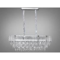 Ексклюзивна підвісна кришталева люстра овальної форми, 10 ламп, хром Diasha 327-800x300CH