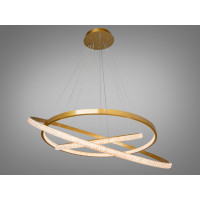 Світлодіодна люстра підвіс з пультом, димером, 165Вт, золото Diasha D2489-1000+800+600G