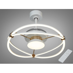 Люстра-вентилятор з пультом для дитячої кімнати, 28W Diasha 7819WH+GD