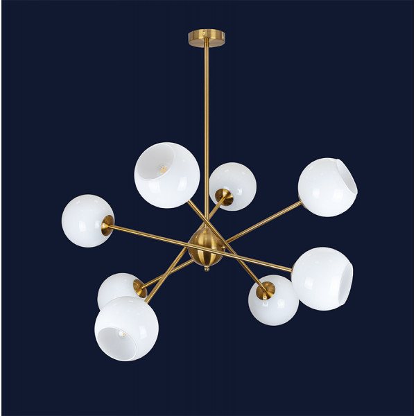 Люстра молекула в современном стиле Levistella 761J2014-8 BRZ+WH E27 850x850мм