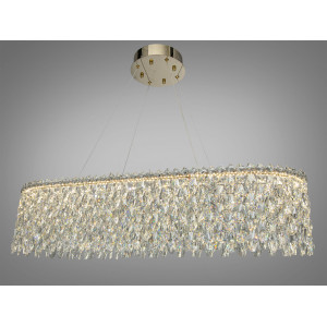 Кришталева світлодіодна люстра овал 97 Вт золото Diasha 582/1000x350G