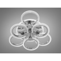 Світлодіодна акрилова люстра на пульті, 80 Вт, хром Diasha A8180/3+3HRLED3colordimme