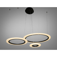 Светодиодная люстра в спальню 170 Вт Diasha 6639/600+400+200BK