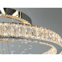 Підвісна LED люстра кришталь хром 176Вт з пультом Diasha 598/800+500+400HR