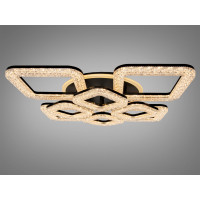 Люстра стельова Квадрати чорна 140W з пультом Diasha 5179/4+4BK