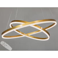 Сучасна світлодіодна підвісна люстра з пультом, димером, 90W, черная Diasha D8174-800+600G Сучасна світлодіодна підвісна люстра з пультом, димером, 90W, черная Diasha D8174-800+600G