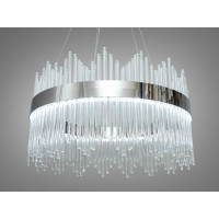 Підвісна кришталева світлодіодна люстра на кухню, 30 Вт, срібна Diasha Q802/600CH