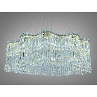Підвісна кришталева люстра LED золото 125 Вт пульт Diasha 576/800G