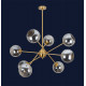 Люстра молекула в современном стиле Levistella 761J2014-8 BRZ BK E27 850x850мм