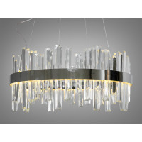 Красива підвісна кришталева led люстра класика для зали, 105 Вт, хром Diasha 836/500CH