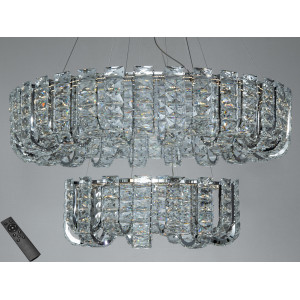 Люстра LED 559-800+500 хром 138Вт з пультом Diasha 559/800+500CH