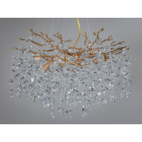 Підвісна люстра Гліцинія золото 8 ламп кришталь Diasha 608-600G