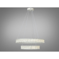 Підвісна LED люстра з пультом 110 Вт біла 6050 лм Diasha D8748/600+400WH