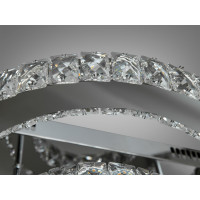 Інноваційна кришталева світлодіодна люстра кільця, 40Вт, хром Diasha 7708-2D/HR