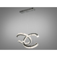 Унікальна підвісна кришталева світлодіодна люстра, 40W, хром Diasha 7219/400+400HR