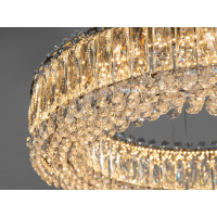 Підвісна кришталева світлодіодна люстра 85Вт хром Diasha 8693-600+400CH