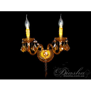 Недороге бра із кольорового акрилу в класичному стилі, на дві лампи Diasha 1004/2K-G