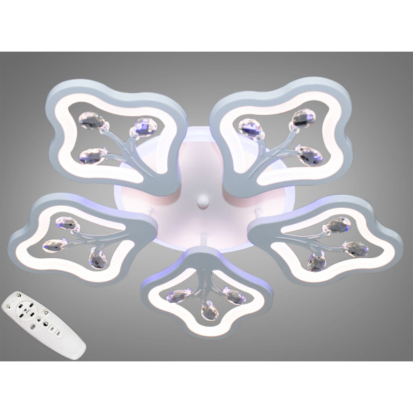Стельова LED люстра з диммером та підсвічуванням, 135W Diasha 8149/5WHLED3colordimmer