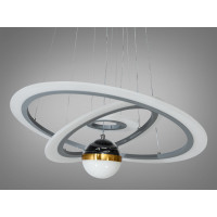 Світлодіодна люстра підвіс сіра 90 Вт 3 кільця CCT Diasha 2327-600+400+200GR