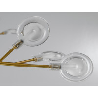 Люстра в зал 45 лампочки, золото сатин Diasha Y889-45CGD