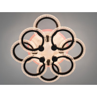 Стельова люстра Diasha чорна LED 92W 8 кілець Diasha A8180/4+4BKLED3colordimmer