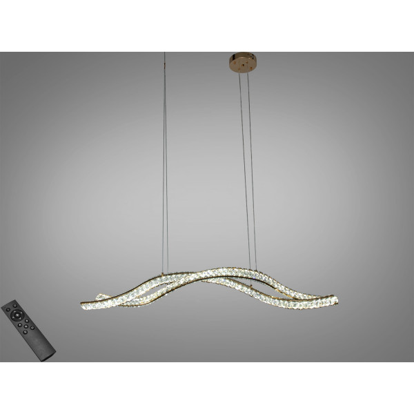 LED підвісна люстра 100Вт золото з пультом Diasha D8947/1200-2FGD
