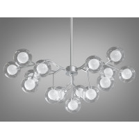 Люстра в зал 18 лампочки, хром сатин Diasha 886-18BSL