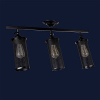 Люстра потолочная в стиле лофт черная на три лампы Levistella 907X012F-3 BK