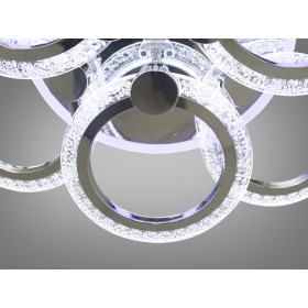 Світлодіодна акрилова люстра на пульті, 80 Вт, хром Diasha A8180/3+3HRLED3colordimmer