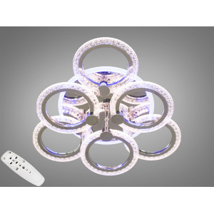 Світлодіодна акрилова люстра на пульті, 80 Вт, хром Diasha A8180/3+3HRLED3colordimme