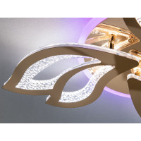 Світлодіодна стельова люстра 2455-3GLED3 золото пульт димер підсвітка 55 Вт Diasha 2455/3GLED3colordimmer