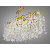 Дизайнерська кришталева люстра "Гліцинія" витягнутої форми, 18 ламп Diasha 602-L1800GD