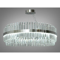 Незрівнянна кришталева світлодіодна люстра підвіс в залу, 190 Вт, хром Diasha 840/800CH