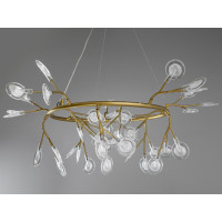Люстра в зал 45 лампочки, золото сатин Diasha Y889-45CGD