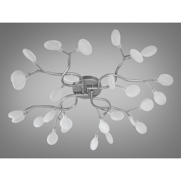 Виразна стельова люстра в коридор "Світлячок", 28 ламп, хром сатин Diasha X890-28ASL