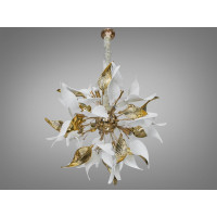 Цікава підвісна люстра з керамічними елементами, 18 ламп, золото Diasha 7208-18PGD